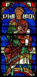 Raam met een genealogische figuur: Phalec