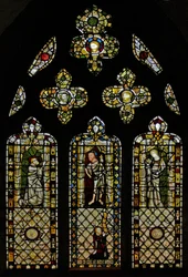 Raam n2 met St. Thomas, Christus, St. Johannes en schenker