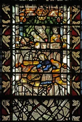 Raam w58 met de geboorte van St. Thomas Becket
