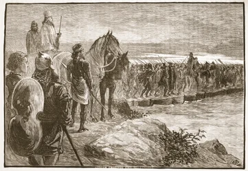 Xerxes steekt de Hellespont over