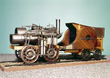 1:10 schaalmodel van de eerste locomotief gebouwd door Marc Seguin voor de St. Etienne-Lyon Railway