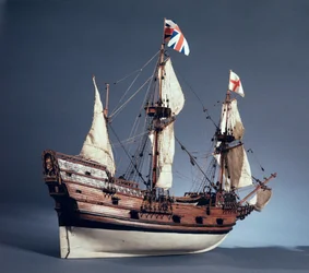 1:60 schaalmodel van de Mayflower van 1620