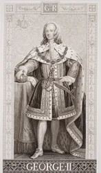 George II (1683-1760) uit `Illustraties van Engelse en Schotse geschiedenis