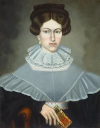 Vrouw die een Boek Vasthoudt, ca. 1835
