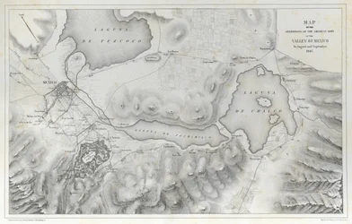 Kaart van de operaties van het Amerikaanse leger in de Vallei van Mexico in augustus en september 1847 tijdens de Mexicaans-Amerikaanse Oorlog