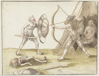 Gevecht tussen twee wildemannen