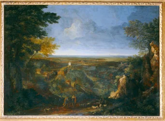 Paysage de la campagne romaine - Landschap van een Romeins platteland ...