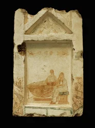 Beschilderde grafsteen uit Sidon ...