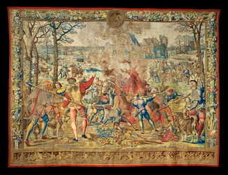 Wandtapijt De jacht van Maximiliaan, een van de twaalf ...