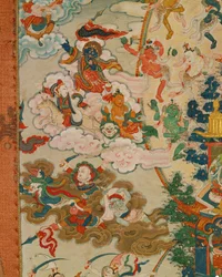 Thangka Zangdog Pelri - Goeroe Rinpoche op de koperen berg (foto)