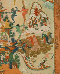 Thangka Zangdog Pelri - Goeroe Rinpoche op de koperen berg (foto)