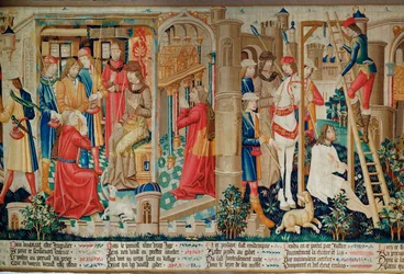 Het wonder van Saint Quentin: De priester klaagt bij de provoost en de dief wordt ter dood veroordeeld door ophanging ...