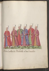 De serail van de sultana; zes wachters ...
