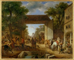 Een kermis voor de deur van een herberg ...