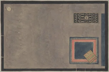 Uitzicht op interieur voor Parijse tentoonstelling 1925, met tapijten, 1824