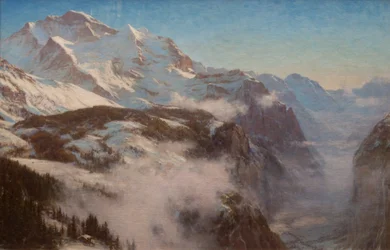 Winter in de Lauterbrunnen-vallei, Zwitserland