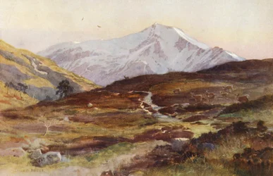 Ben Lui, in april, vanuit Strath Fillan