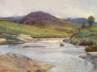 Het zwarte water van Dee boven de brug