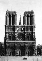 Vooraanzicht van de Notre Dame, Parijs