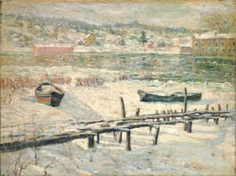 Harlem River in Winter, ca. 1907 (olieverf op doek)