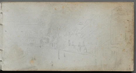 Schetsboek, pagina 01: Straatscène, 1905-10