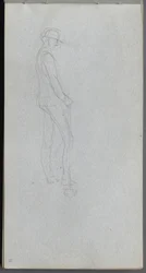 Schetsboek, pagina 11: Figuur in profiel