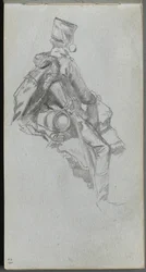 Schetsboek, pagina 23: Zittende soldaat