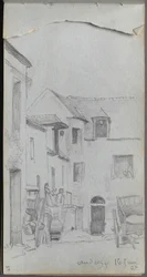 Schetsboek, pagina 39: Straatbeeld