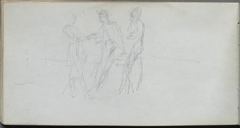 Schetsboek, pagina 42: Drie figuren