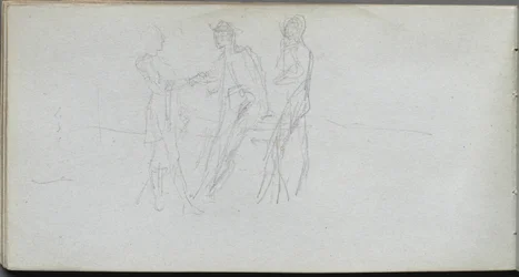Schetsboek, pagina 42: Drie figuren