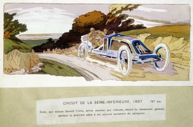 Circuit de la Seine-Inférieure, Szisz met Renault Frères auto, kwam als eerste in de stands, tweede in de algemene rangschikking, verloor de eerste plaats slechts zes minuten van de winnaar