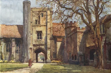 Beaufort Tower en Ambulatory St Cross (kleur litho)