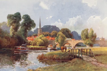 Rivier de Theems: Wallingford (kleur litho)