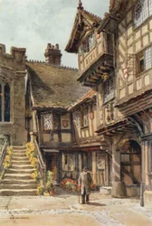 Het Leycester Ziekenhuis (kleur litho)