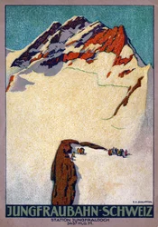 Jungfraujoch, top in de Zwitserse Alpen. circa 1920-30 (afbeelding)