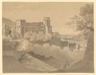 Heidelberg. Gezicht op het kasteel