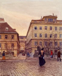 De graanmarkt en de Papagenogasse in Wenen