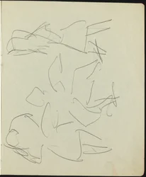 Dansers en artiesten pagina uit een schetsboek, ca. 1911