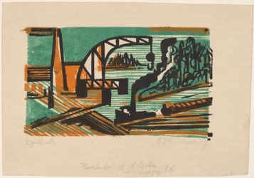 Rivierlandschap met Kraan en Schuiten, 1927