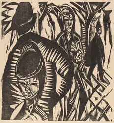 Straatscène na de Regen, 1914