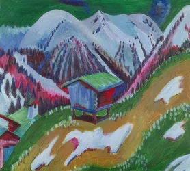 Berglandschap met alpenhut