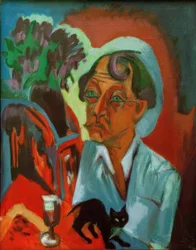 De schilder Stirner met kat