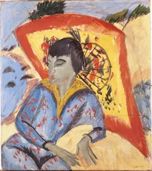 Erna met Japanse Paraplu, 1913