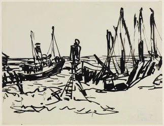 Kuststoomschepen en voor anker liggende boten (Fehmarn)