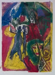 Straat met Cocotte, Berlijn Straatscène, 1915-1916