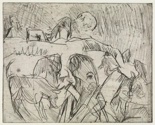 Studie Mardersteig / Herder met koeien op de berg
