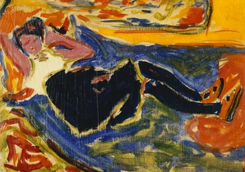 Vrouw met zwarte kousen; Die Schwarze Grete, ca. 1908-09