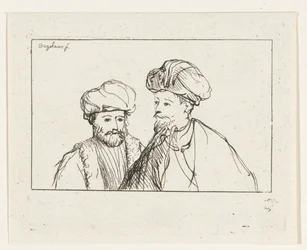 Portret van twee mannen met tulband