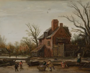 Winterlandschap met Boerderij