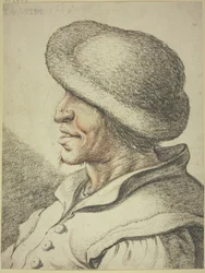 Buste van een boer in linkerprofiel